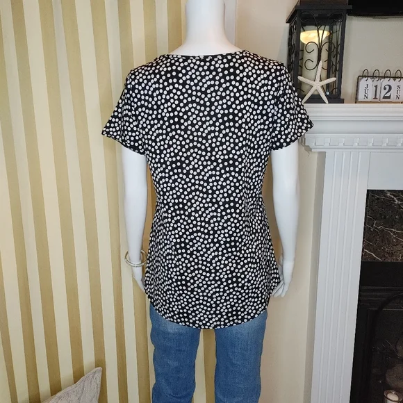 KIM ROGERS POLKA DOT TUNIC, BLACK/WHITE S - Picture 3 of 5